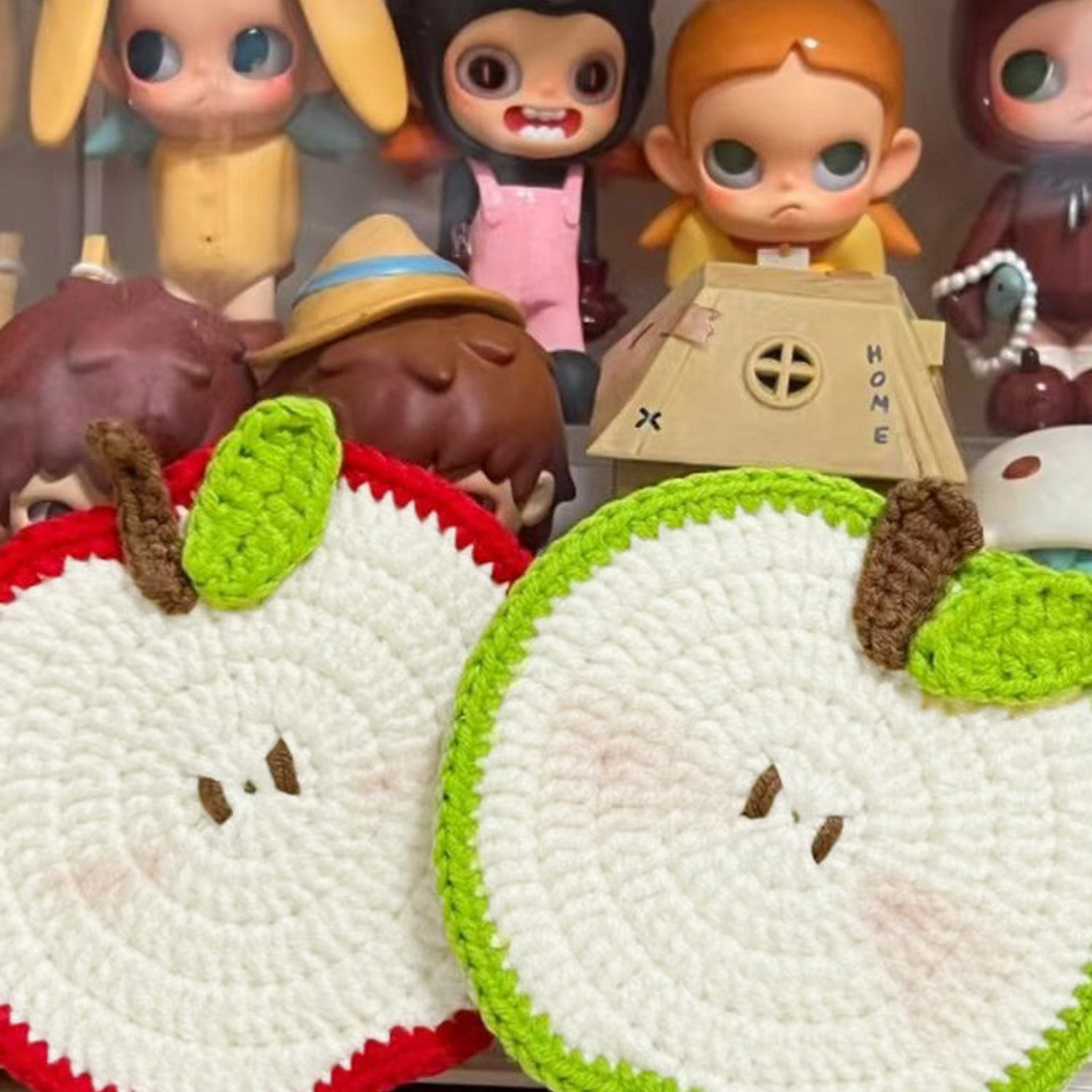 Apple Shape Crochet Coaster DIY Kit — handmade crochet by OOM