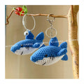 Crochet Blue Shark Keychain