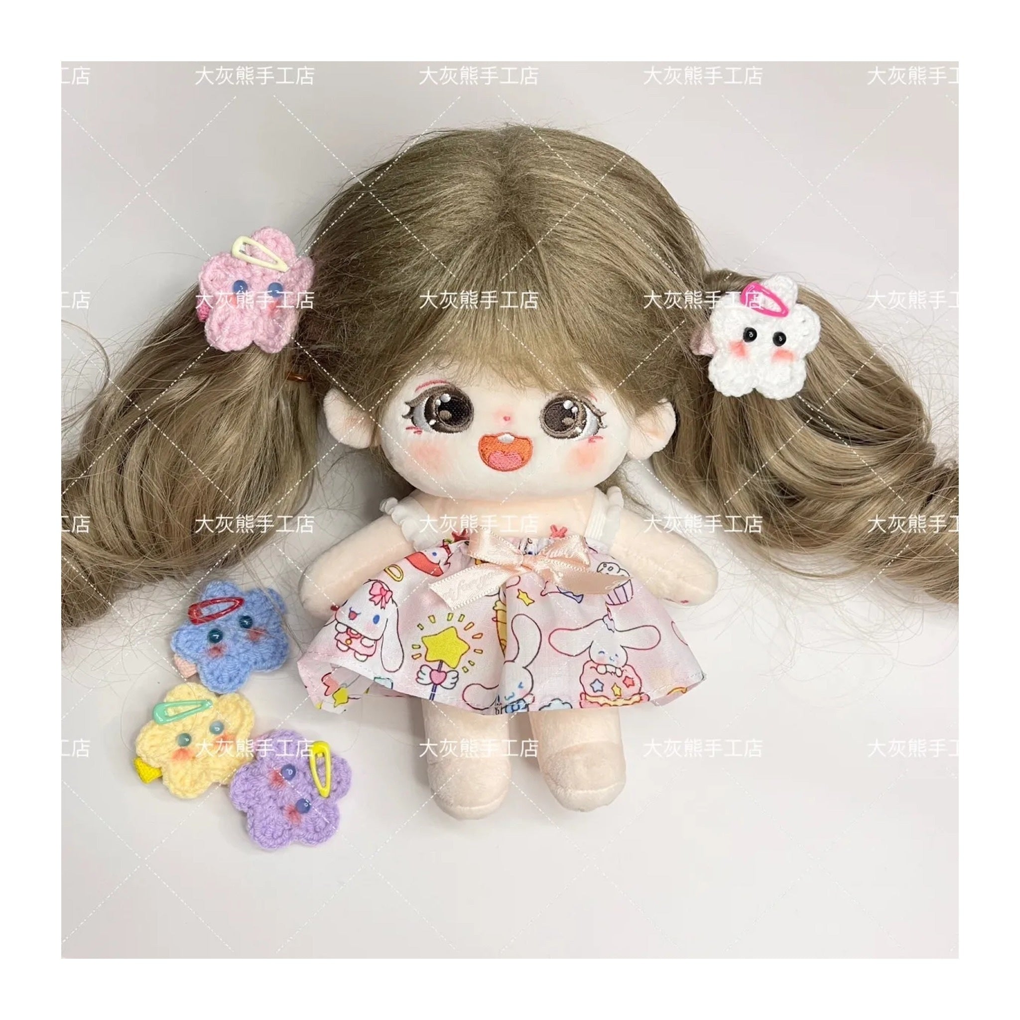 Crochet Doll Hair Clip Set