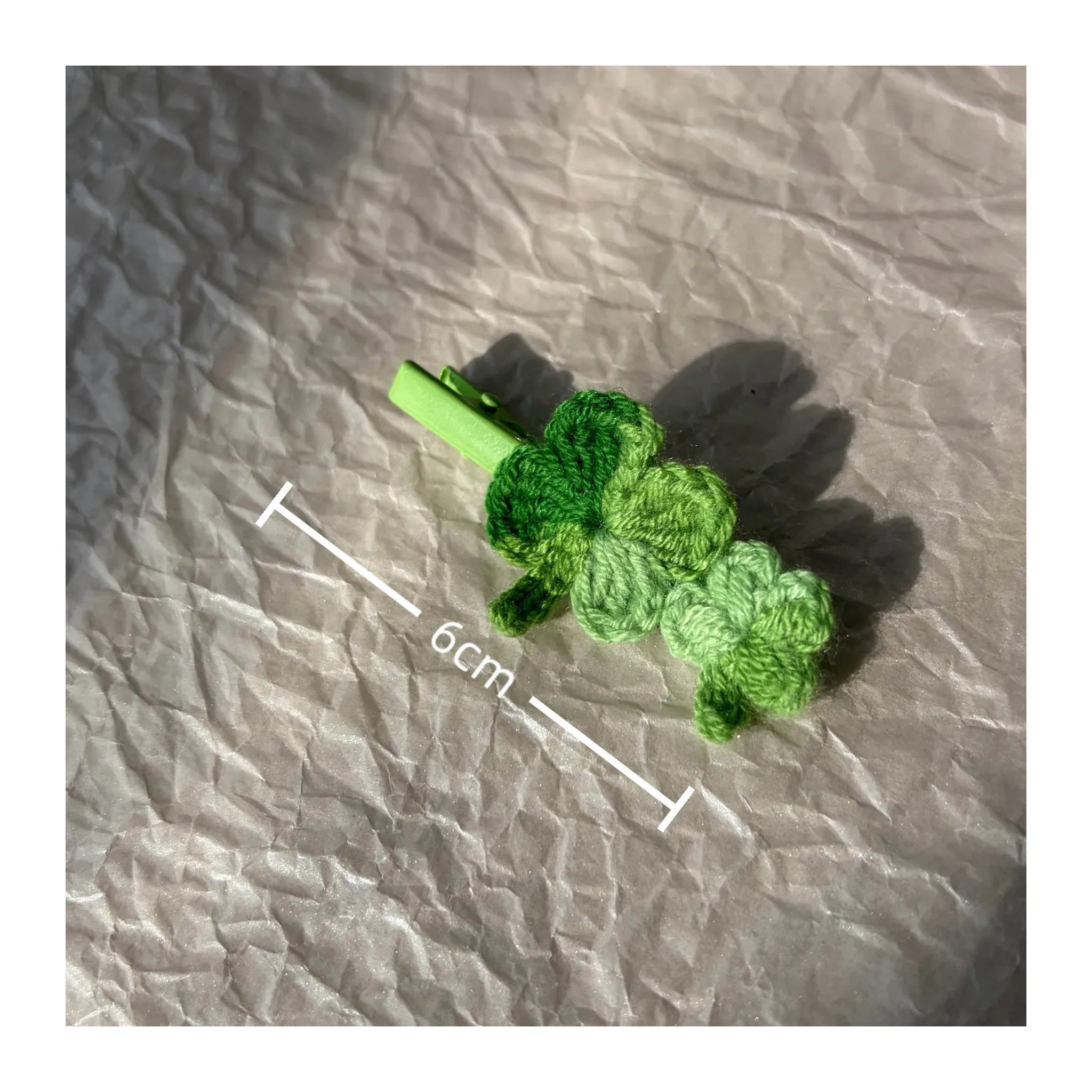 Crochet Green Clover Applique Set