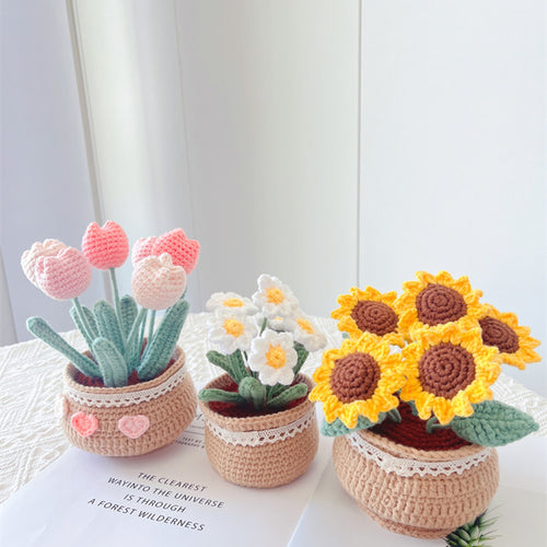 Crochet Flower Pot DIY Yarn Kit — handmade crochet by OOM
