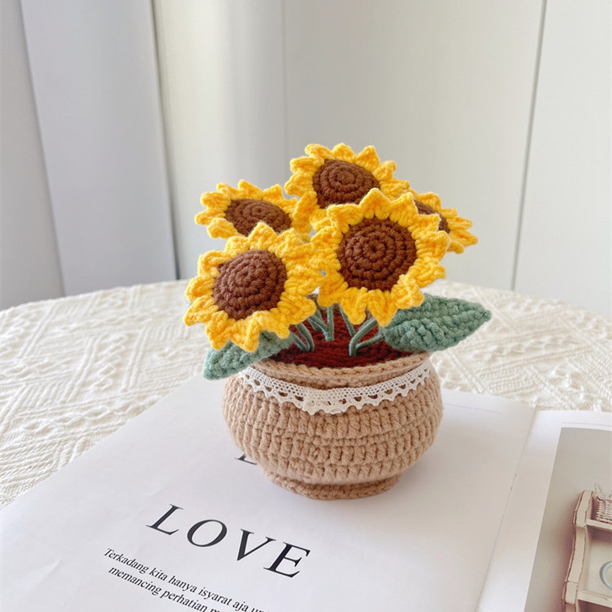 Crochet Flower Pot DIY Yarn Kit — handmade crochet by OOM