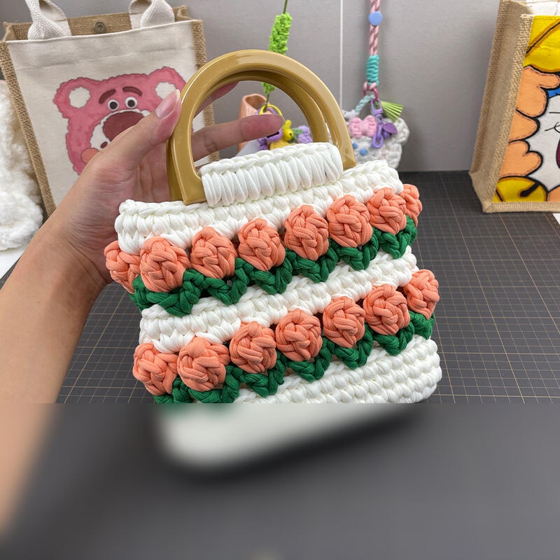 TulipBagdiyKnitBagBeginnerCrochetBagGift — OOM