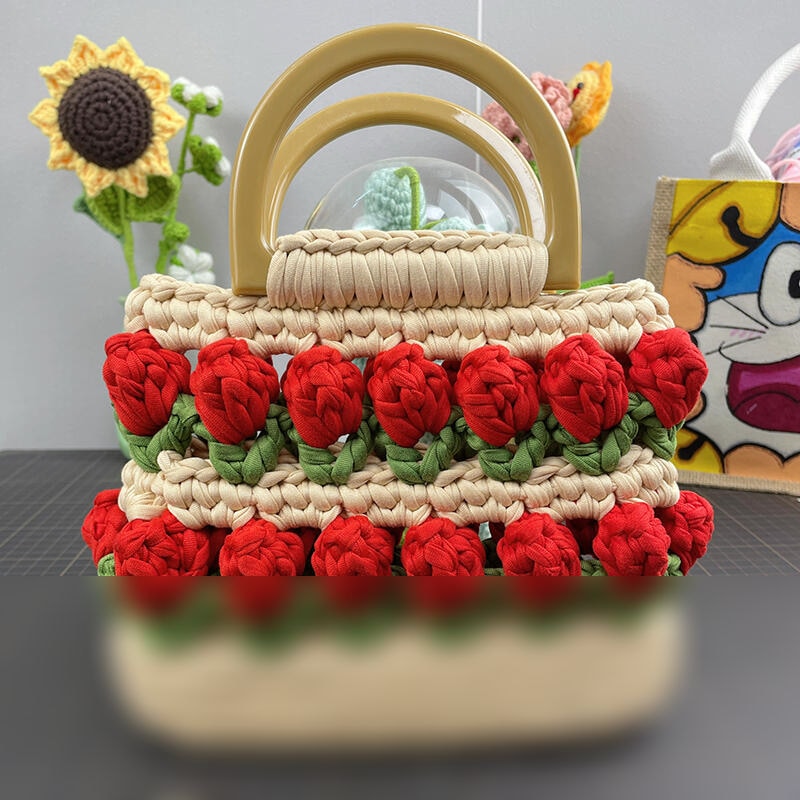TulipBagdiyKnitBagBeginnerCrochetBagGift — OOM