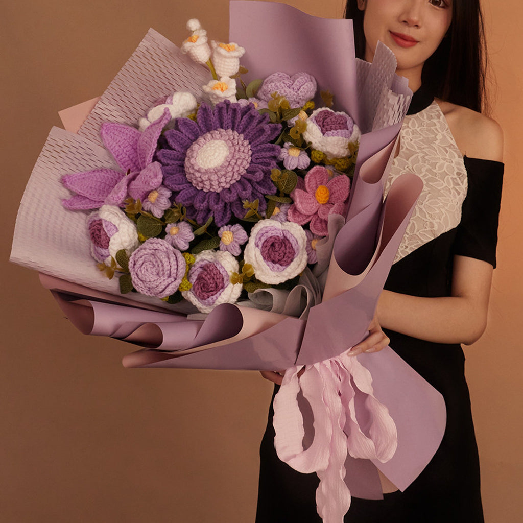 Handmade Large Sunflower Yarn Bouquet — handmade crochet by OOM