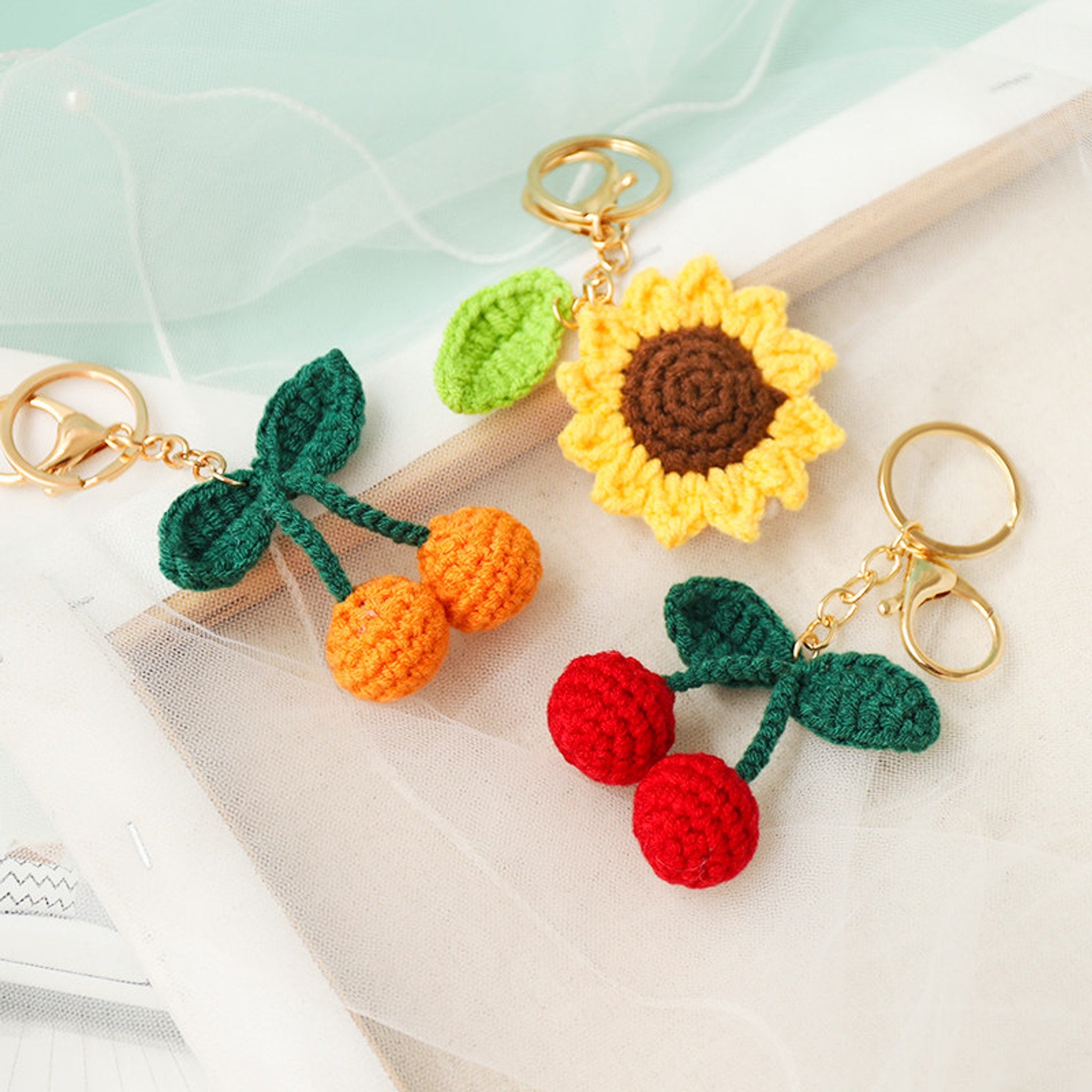 Sunflower Keychain & Mini Bag Crochet DIY Kit — handmade crochet by OOM
