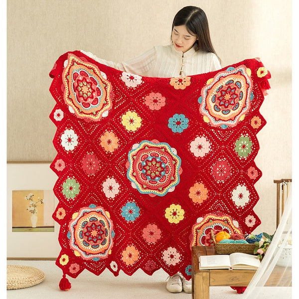 Style Blanket Style DIY Crochet Knit Blanket Yarn Kit Material Kit