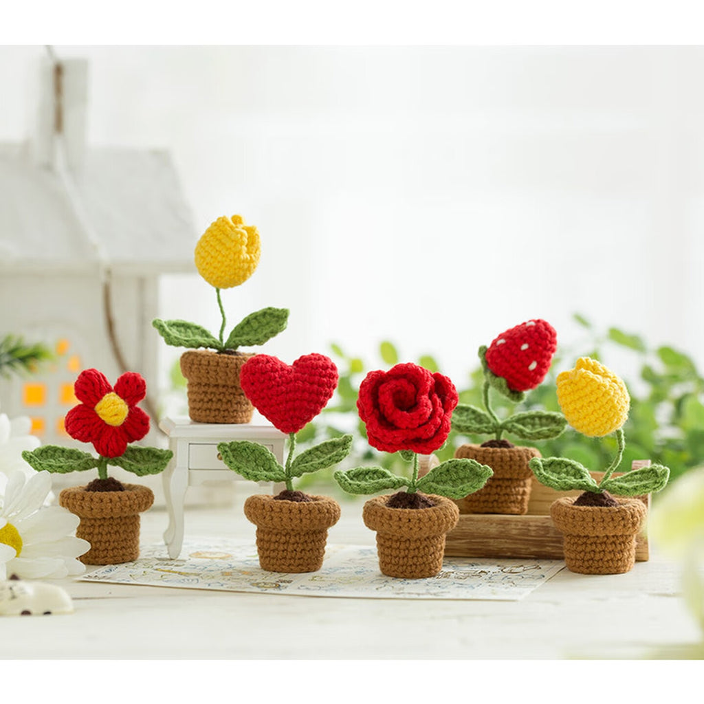 Style diy Knit Yarn Material Kit Crochet Bouquet Style Yarn Kit