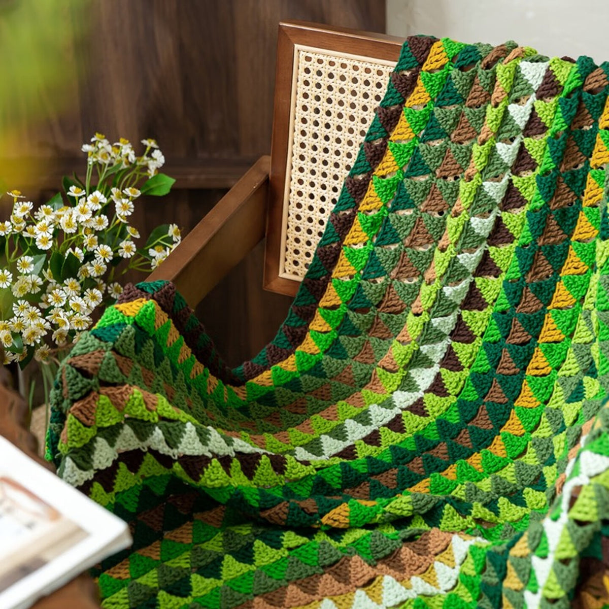 Style Blanket Style DIY Knit Cotton Yarn Crochet Blanket Style Material Kit