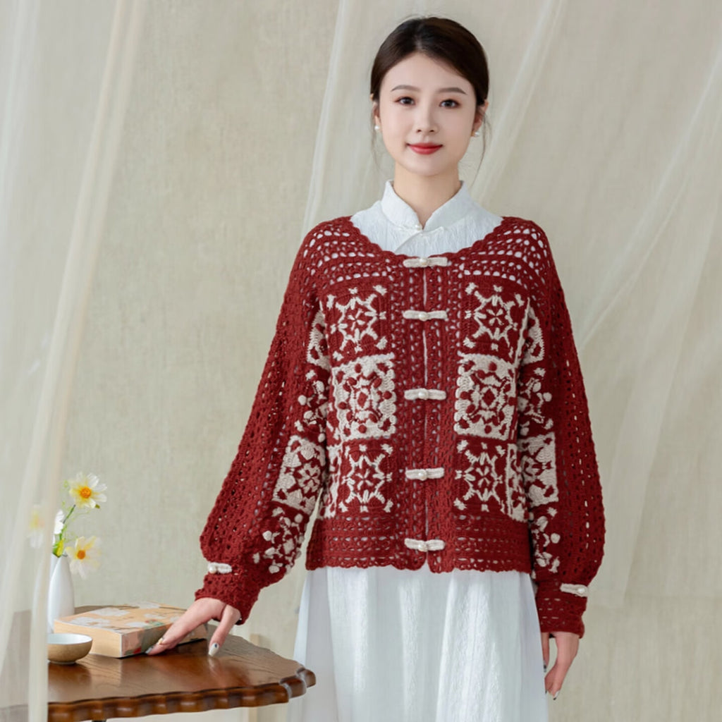 Style Cardigan Style DIY Sweater Crochet Wool Yarn Top Material Kit