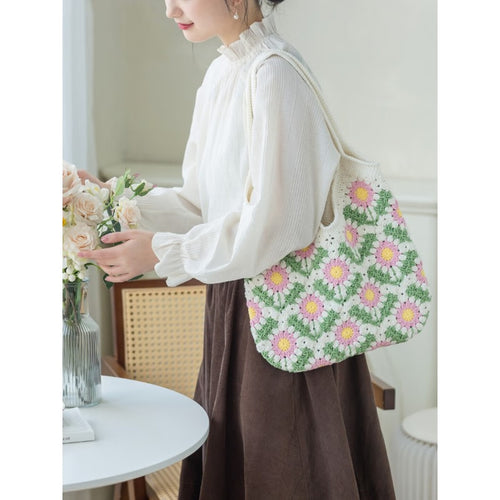 Style BagStyleDIYKnitCotton YarnYarn KitBagCrochetMaterial Kit Sunflower Style Material Kit